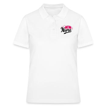 Infirmière-Médecin-Médical-Soins infirmiers-Hôpital-Rn-Rétro - Polo Femme - blanc - Devant - Ailine (174cm)