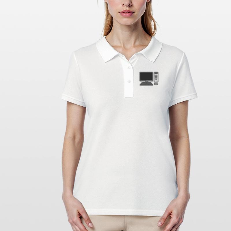 Computer Keyboard Mouse Screen Women's Polo Shirt
