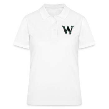 Lettre w marbré vert - Polo Femme - blanc - Devant - Ailine (174cm)