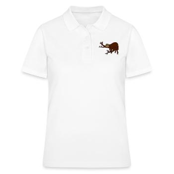ast baum faultier entspannen muede chillen haengen - Frauen Polo Shirt - Weiß - Vorne - Ailine (174cm)