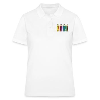 crayons de couleur - Polo Femme - blanc - Devant - Ailine (174cm)