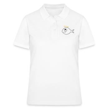Le poisson Ronny l’Ange - Polo Femme - blanc - Devant - Ailine (174cm)