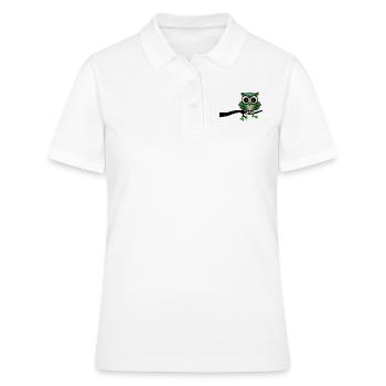 hibou hibou hibou hibou hibou de nuit - Polo Femme - blanc - Devant - Ailine (174cm)