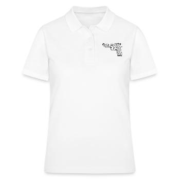 fuck society pistolet revolver flingue - Polo Femme - blanc - Devant - Ailine (174cm)