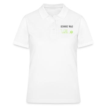 Komme was Wolle - Frauen Polo Shirt - Weiß - Vorne - Ailine (174cm)
