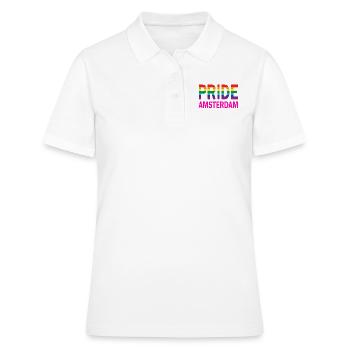 Pride Amsterdam en couleur arc-en-ciel et rose - Polo Femme - blanc - Devant - Ailine (174cm)