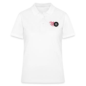 Reifen-Rad Rad Flamme fire1 - Frauen Polo Shirt - Weiß - Vorne - Ailine (174cm)