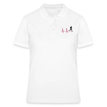 Laufen, Läufer und Herzschlag - Frauen Polo Shirt - Weiß - Vorne - Ailine (174cm)