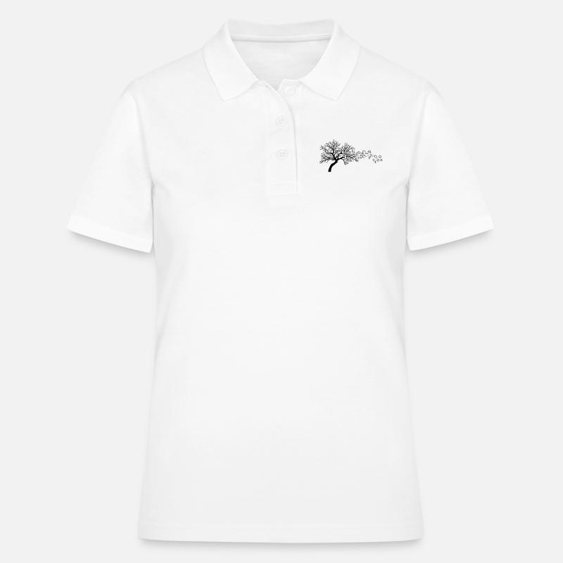 Autumn leaves tree wind - Women's Polo Shirt - white