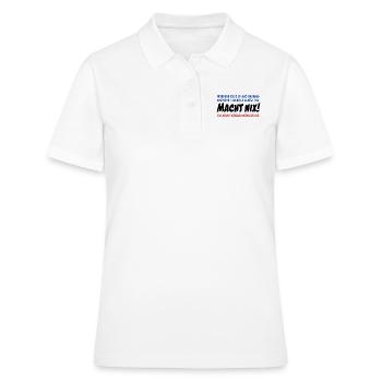 Die macht nix! Also wirklich gar nix. - Frauen Polo Shirt - Weiß - Vorne - Ailine (174cm)