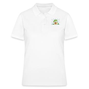 Stubentiger Regentropfen Katze Miau - Frauen Polo Shirt - Weiß - Vorne - Ailine (174cm)