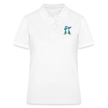 cooler tanzender Pinguin - Frauen Polo Shirt - Weiß - Vorne - Ailine (174cm)