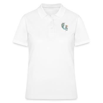 Botanischer Mond Sonne Gelassenheit - Frauen Polo Shirt - Weiß - Vorne - Ailine (174cm)