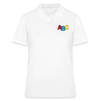ABC Motiv, ideal zum Schulanfang / Einschulung - Frauen Polo Shirt - Weiß - Vorne - Ailine (174cm)