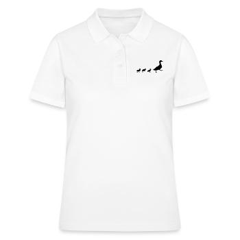 Enten, Ente mit 3 Küken (super günstig!) - Frauen Polo Shirt - Weiß - Vorne - Ailine (174cm)