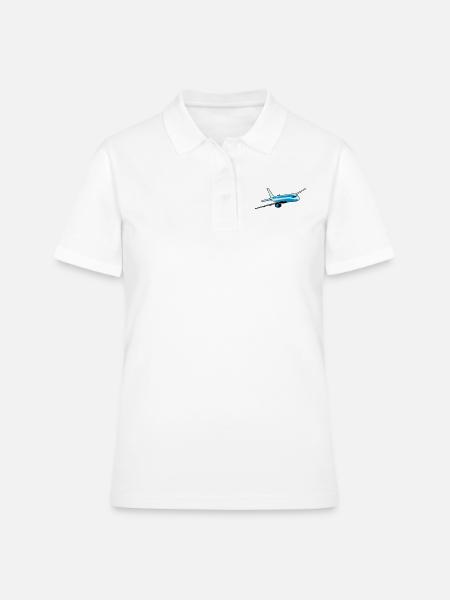 Avion avion de ligne volant - Polo Femme - blanc