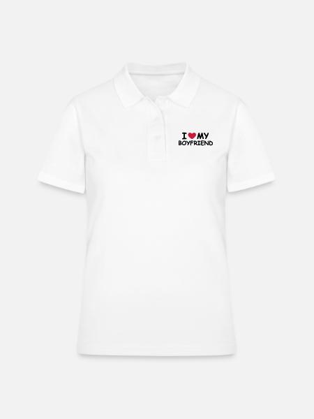 I Love My Boyfriend - Frauen Polo Shirt - Weiß