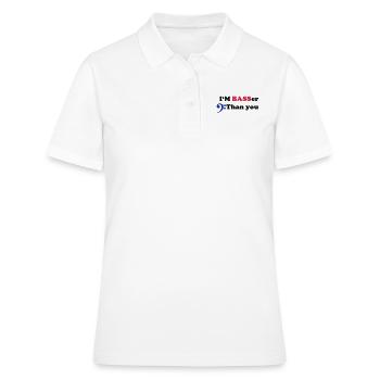 Je suis bassiste que vous, bass motif - Polo Femme - blanc - Devant - Ailine (174cm)
