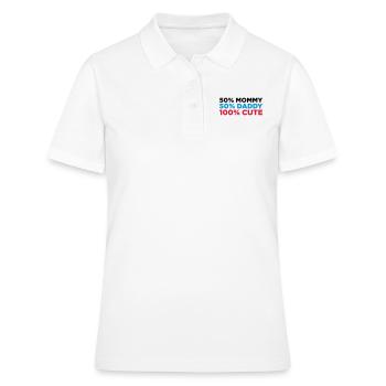 50% Mama. 50% Papa. 100% niedlich! - Frauen Polo Shirt - Weiß - Vorne - Ailine (174cm)