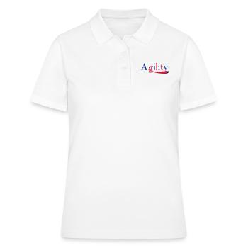 Agility Schrift ein Hund im Tunnel - Frauen Polo Shirt - Weiß - Vorne - Ailine (174cm)