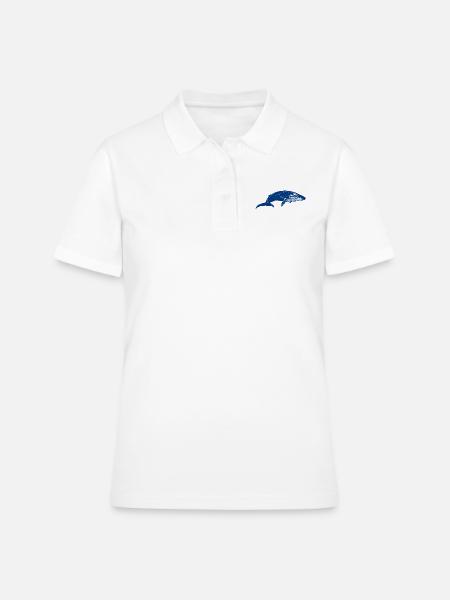 Blauwal - Frauen Polo Shirt - Weiß