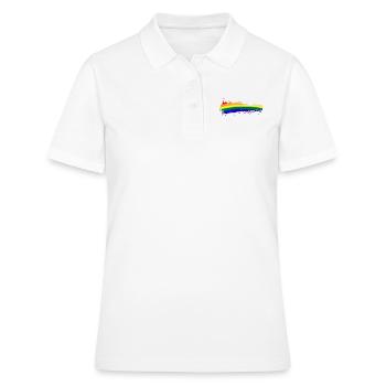 Farbstrich Bunt Regenbogen LGBTQ Zensur Symbol - Frauen Polo Shirt - Weiß - Vorne - Ailine (174cm)