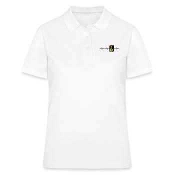 heart beat Herzschlag Monitor Lautsprecher - Frauen Polo Shirt - Weiß - Vorne - Ailine (174cm)