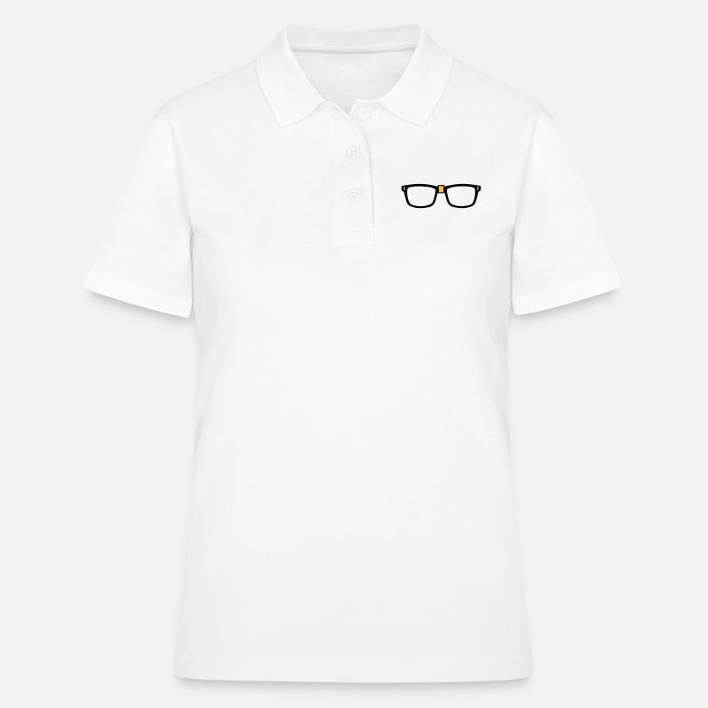 lunettes - Nerd - Polo Femme - blanc