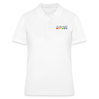 Regenbogenherzchen du bist toll - Frauen Polo Shirt - Weiß - Vorne - Ailine (174cm)
