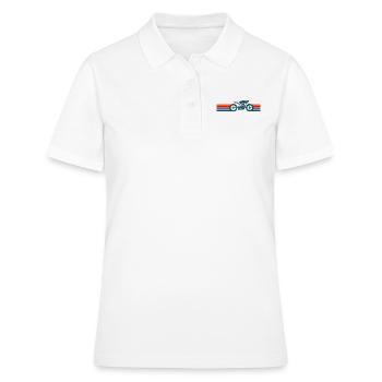 Moto Caferacer Vintage Retro - Polo Femme - blanc - Devant - Ailine (174cm)
