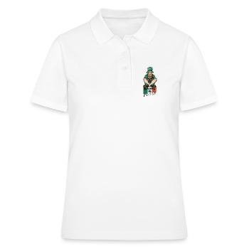 Charme du Leprechaun Pot d’Or, tellement chanceux d’être irlandais - Polo Femme - blanc - Devant - Ailine (174cm)
