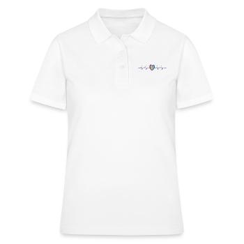 Rainbow LGBT Heartbeat Gay Lesbian Cadeau - Polo Femme - blanc - Devant - Ailine (174cm)