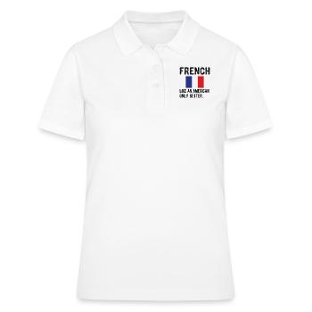 Français France Drapeau Français origine - Polo Femme - blanc - Devant - Ailine (174cm)