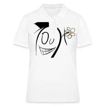 Verrücktes Männchen - Frauen Polo Shirt - Weiß - Vorne - Ailine (174cm)