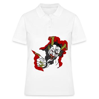 Devil Krampus Halloween Perchte - Polo Femme - blanc - Devant - Ailine (174cm)