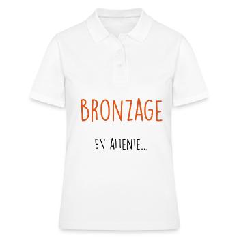 bronzage en attente - Polo Femme - blanc - Devant - Ailine (174cm)