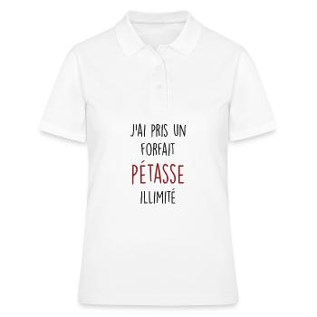 j'ai pris un forfait pétasse illimité - Polo Femme - blanc - Devant - Ailine (174cm)