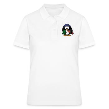 Niedlicher Pinguin auf dem Weg zum Schwimmen - Frauen Polo Shirt - Weiß - Vorne - Ailine (174cm)
