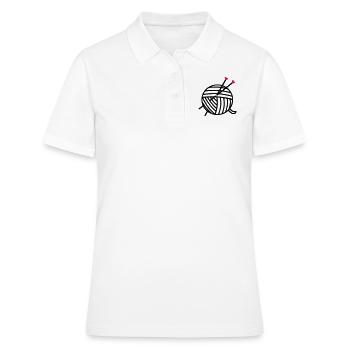 Wolle Wollknäuel Motiv mit Herz Stricken Geschenke - Frauen Polo Shirt - Weiß - Vorne - Ailine (174cm)