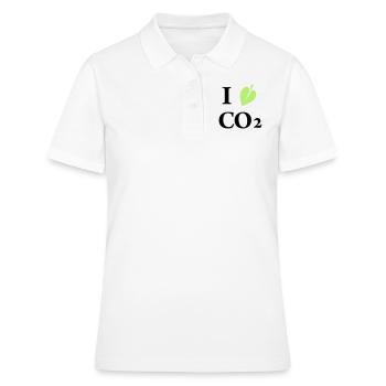 i love co2 - Frauen Polo Shirt - Weiß - Vorne - Ailine (174cm)