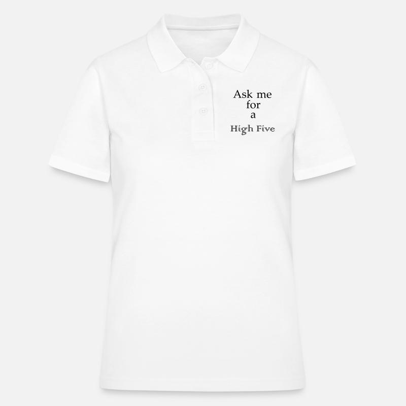 High Five - lettering - Women's Polo Shirt - white
