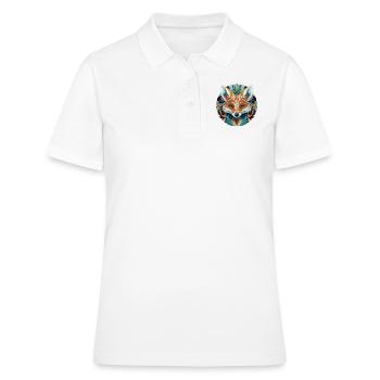 Mysticcher Fox Mandala - Polo Femme - blanc - Devant - Ailine (174cm)