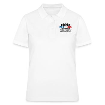 Je Suis Prof De Français Cadeau Prof - Polo Femme - blanc - Devant - Ailine (174cm)