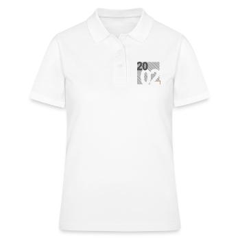 Fabriqué en 2002 Rétro moderniste Design Cadeau d’anniversaire - Polo Femme - blanc - Devant - Ailine (174cm)