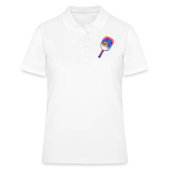 Pickleball Paddle Tie Dye Retro - Frauen Polo Shirt - Weiß - Vorne - Ailine (174cm)