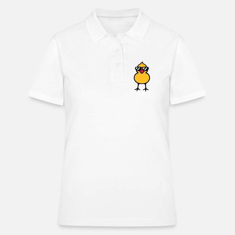 cool chick (rd) - Women's Polo Shirt - white