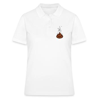 Dampfender Scheißhaufen mit Fliegen - Frauen Polo Shirt - Weiß - Vorne - Ailine (174cm)