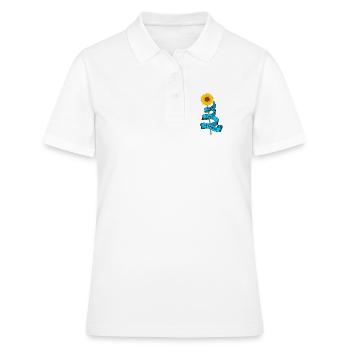 SunflowerPeace aime la liberté - Polo Femme - blanc - Devant - Ailine (174cm)