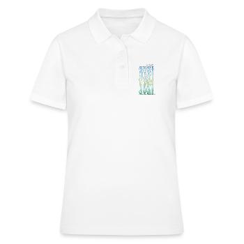 Buchstaben Abbildung mit Farbverlauf - Frauen Polo Shirt - Weiß - Vorne - Ailine (174cm)