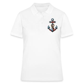 Anker Symbol Hafen - Frauen Polo Shirt - Weiß - Vorne - Ailine (174cm)